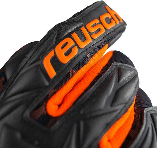 Rückansicht von Reusch Attrakt Gold X Airvent Torwarthandschuhe 7784 black / shocking orange /