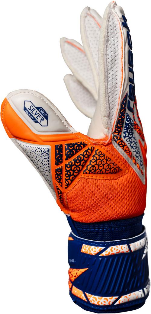 Rückansicht von Reusch Attrakt Silver Junior Torwarthandschuhe 2500 shock orng/energ blue