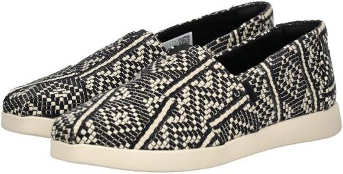 Rückansicht von Toms Slipper Slipper Damen Schwarz/Weiß