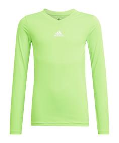 adidas Team Base Top langarm Kids Dunkel Funktionsshirt Kinder gruenweiss
