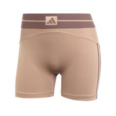 adidas Hyperglam Rib 4 Short Leggings Tights Damen Chalky Brown / Earth Strata