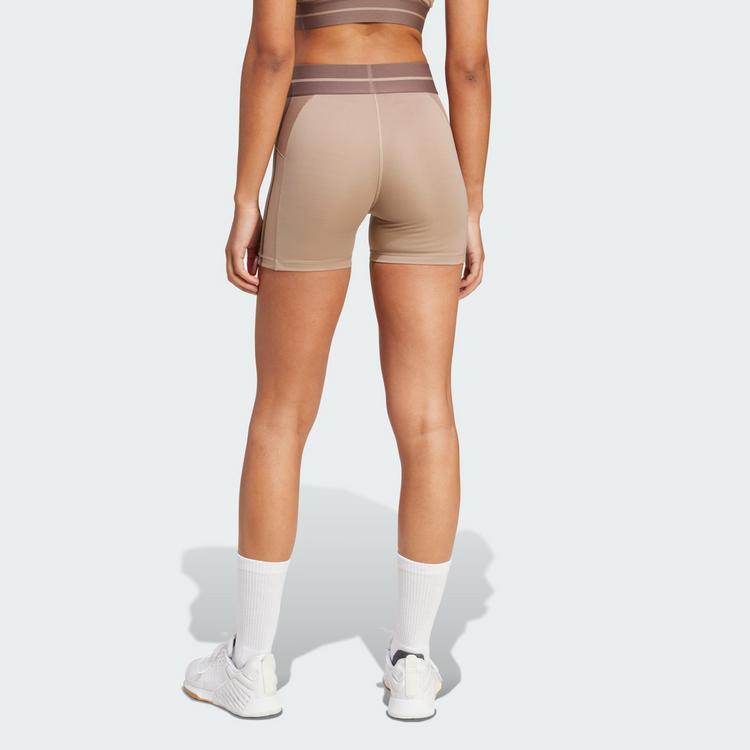 adidas adidas Hyperglam Rib 4 Short Leggings Tights Damen - Chalky Brown / Earth Strata - 1 | SportScheck