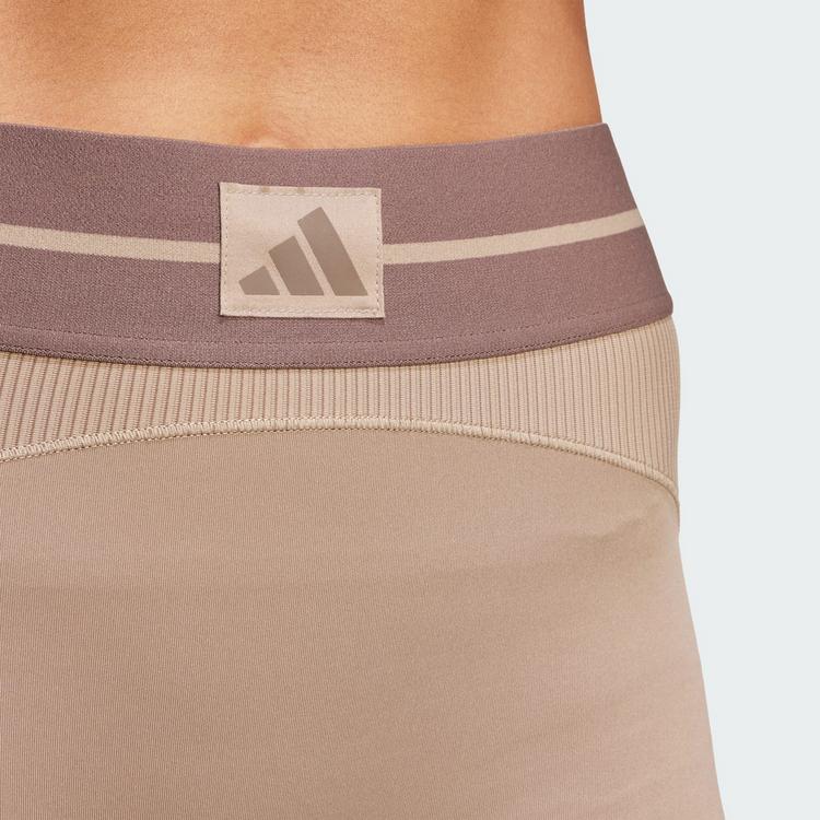 adidas adidas Hyperglam Rib 4 Short Leggings Tights Damen - Chalky Brown / Earth Strata - 1 | SportScheck