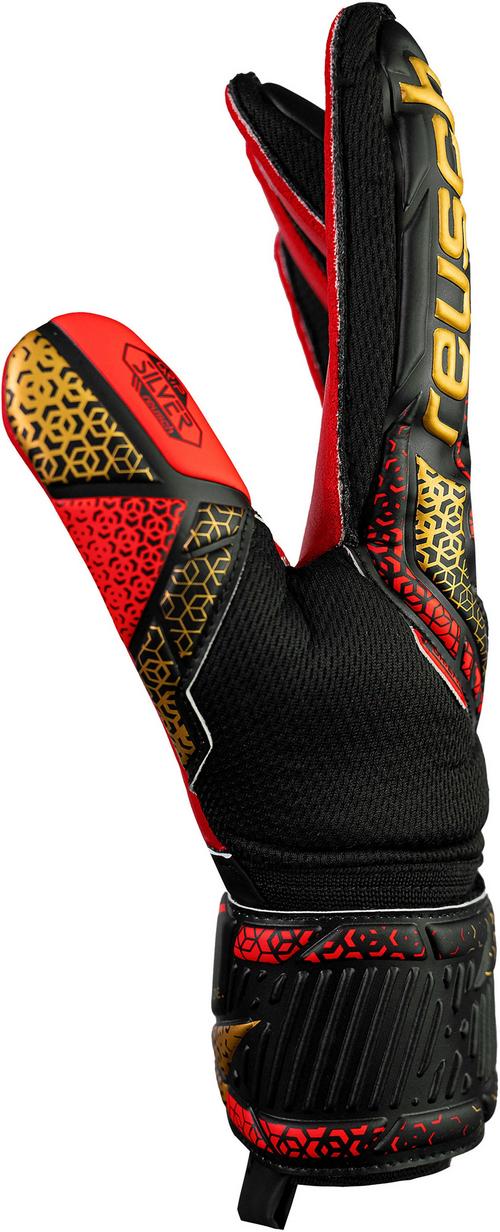 Rückansicht von Reusch Attrakt Silver Torwarthandschuhe 7075 blck/gold/firy red