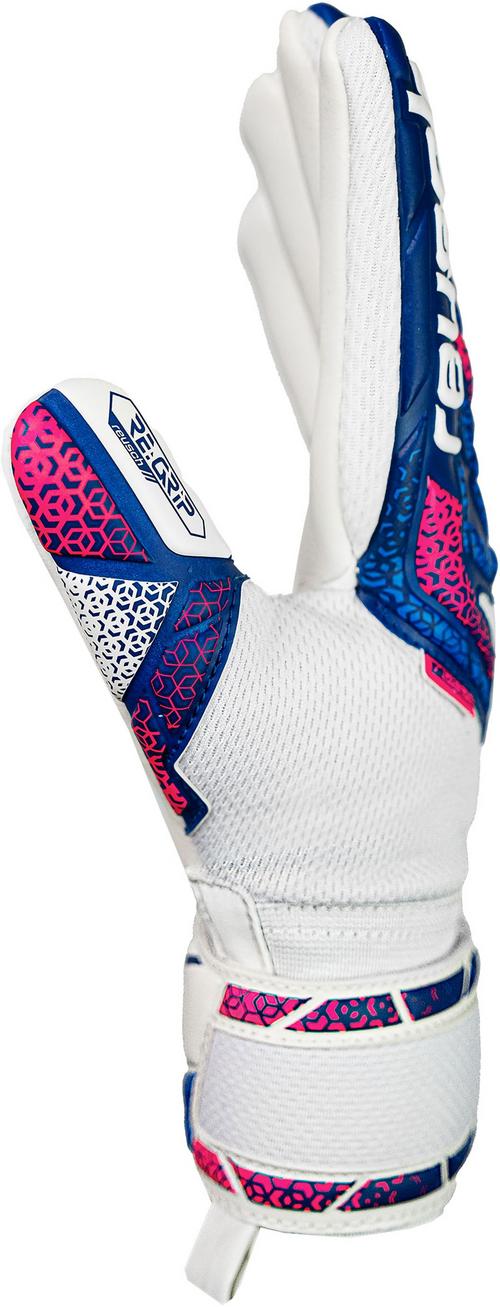 Rückansicht von Reusch Attrakt RE:GRIP NC Junior Torwarthandschuhe 4310 blue / pink / white