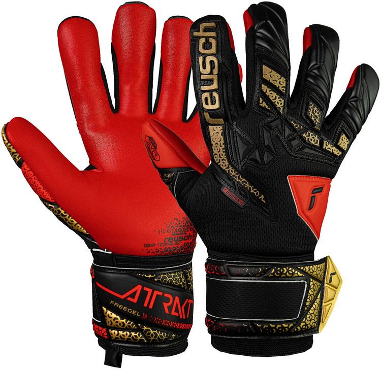 Reusch Reusch Attrakt Freegel Silver Junior Torwarthandschuhe - 7075 blck/gold/firy red - 0 | SportScheck