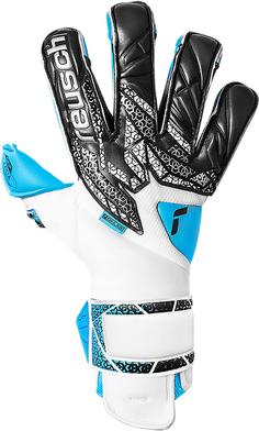 Rückansicht von Reusch Attrakt Aqua Evolution Torwarthandschuhe 1126 white/black/aqua blue