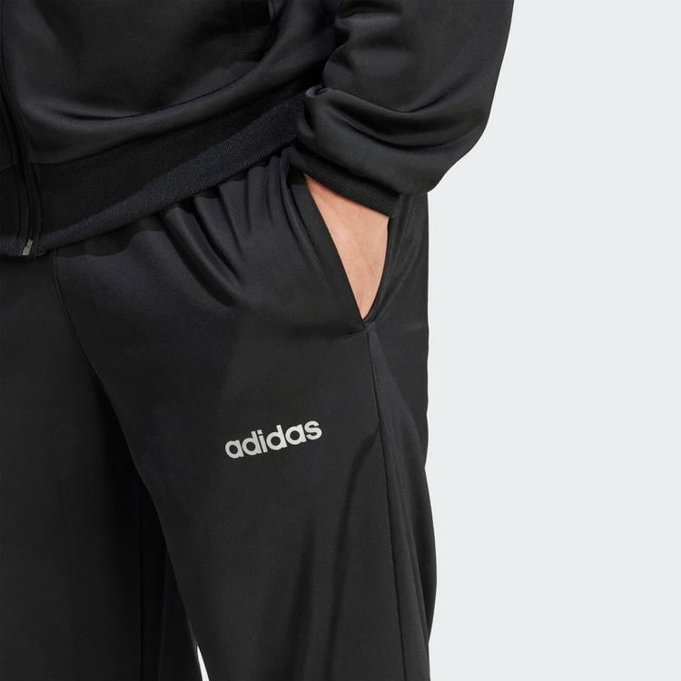 adidas adidas adidas Linear Trainingsanzug Trainingsanzug Herren - Black / Silver Metallic - 1 | SportScheck