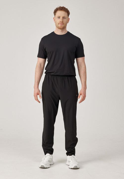Rückansicht von Snocks Sporthose Sweathose Herren Schwarz