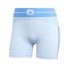 adidas Hyperglam Rib 4 Short Leggings Tights Damen Glow Blue / Blue Fusion