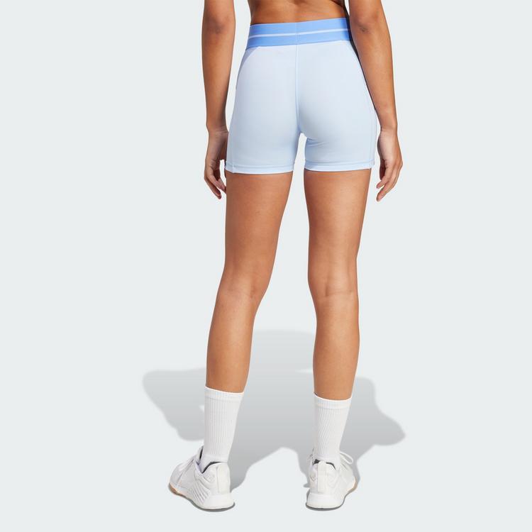 adidas adidas Hyperglam Rib 4 Short Leggings Tights Damen - Glow Blue / Blue Fusion - 1 | SportScheck