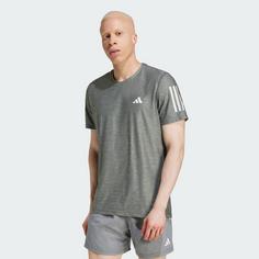Rückansicht von adidas Own the Run T-Shirt T-Shirt Herren Grey Six / White Melange