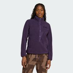 Rückansicht von adidas Terrex Xploric High Pile Fleece Oberteil Fleecejacke Damen Aurora Plum