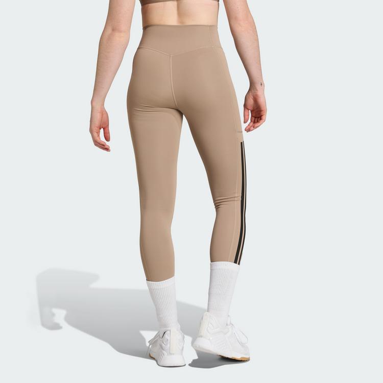 adidas adidas Optim&eacute; 3-Stripes Full-Length Leggings Leggings Damen - Chalky Brown - 1 | SportScheck