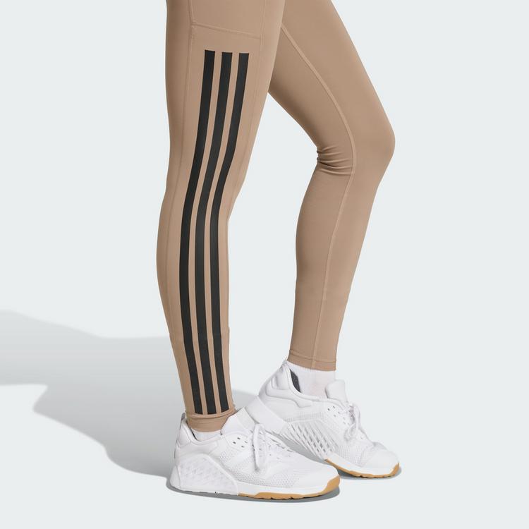 adidas adidas Optim&eacute; 3-Stripes Full-Length Leggings Leggings Damen - Chalky Brown - 1 | SportScheck