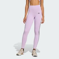Rückansicht von adidas Optime 3-Streifen Full-Length Leggings Leggings Damen Powder Plum