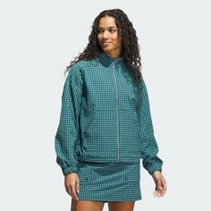 Rückansicht von adidas Ultimate365 Gingham Jacke Trainingsjacke Damen Aurora Ivy