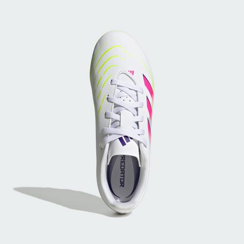 Rückansicht von adidas Predator Club Kids FG/MG Fußballschuh Fußballschuhe Kinder Cloud White / Lucid Pink / Lucid Lemon