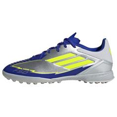 adidas F50 League Messi TF Fußballschuh Fußballschuhe Silver Metallic / Solar Yellow / Lucid Blue