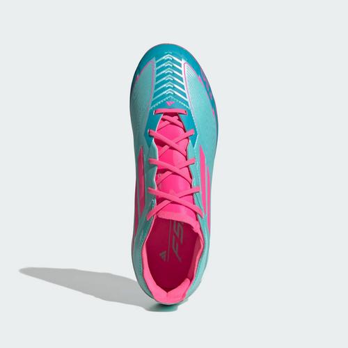Rückansicht von adidas F50 Elite Messi Kids FG Fußballschuh Fußballschuhe Kinder Flash Aqua / Lucid Pink / Lucid Cyan