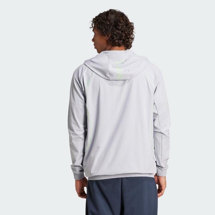 adidas adidas Tech Apparel Trainingsjacke Hoodie Herren - Halo Silver / Lime Burst - 1 | SportScheck