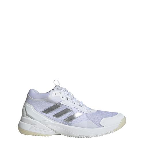 Rückansicht von adidas Crazyflight 6 Mid Indoor Schuh Hallenschuhe Damen Cloud White / Silver Metallic / Core Black