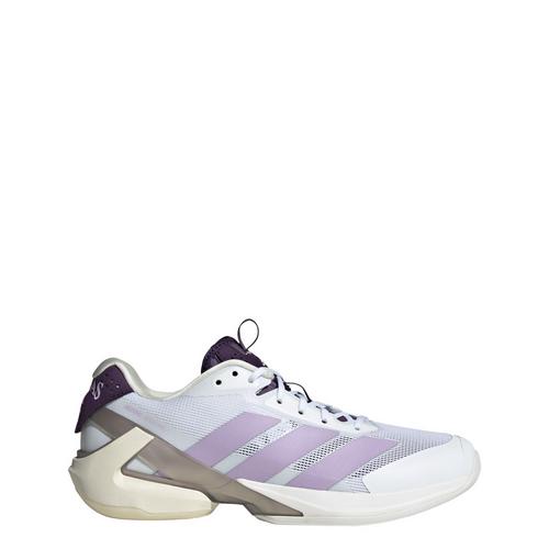 Rückansicht von adidas Adizero Ubersonic 5 Tennisschuh Tennisschuhe Damen Cloud White / Powder Plum / Aurora Plum