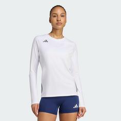 Rückansicht von adidas HILO Langärmeliges Volleyballtrikot Langarmshirt Damen White