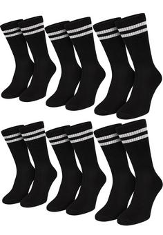 Black Snake 6 Pack Crew Bambus Sportsocken Sportsocken Schwarz