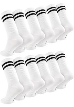 Rückansicht von Black Snake 6 Pack Crew Bambus Sportsocken Sportsocken Weiß