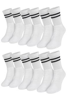 Black Snake 6 Pack Crew Baumwoll Sportsocken Laufsocken Weiß