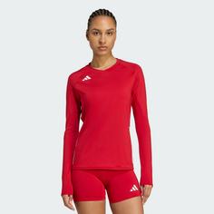 Rückansicht von adidas HILO Langärmeliges Volleyballtrikot Langarmshirt Damen Team Power Red 2