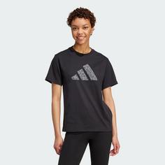 Rückansicht von adidas T-Shirt mit Grafik T-Shirt Damen Black
