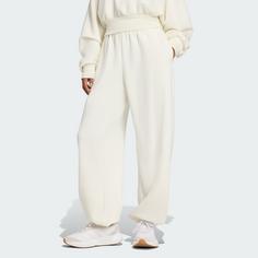 Rückansicht von adidas Soft Lux Loose Hose Trainingshose Damen Off White
