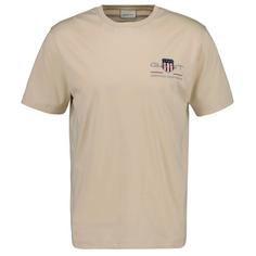 GANT T-Shirt T-Shirt Herren Beige (Dry Sand)