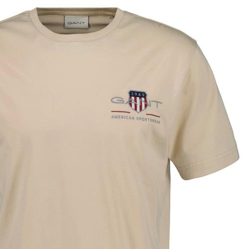 Rückansicht von GANT T-Shirt T-Shirt Herren Beige (Dry Sand)