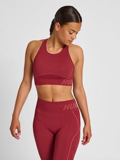 Rückansicht von hummel hmlTE CHRISTEL SEAMLESS SPORTS TOP Funktionsshirt Damen CABERNET/APPLE BUTTER MELANGE