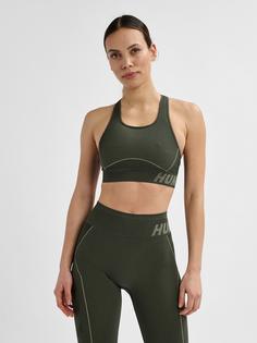 Rückansicht von hummel hmlTE CHRISTEL SEAMLESS SPORTS TOP Funktionsshirt Damen CLIMBING IVY/SEAGRASS MELANGE