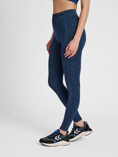 Rückansicht von hummel hmlMT SHAPING SEAMLESS MW TIGHTS Tights Damen INSIGNIA BLUE