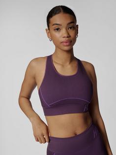 Rückansicht von hummel hmlTE CHRISTEL SEAMLESS SPORTS TOP Funktionsshirt Damen PLUM PERFECT/BELLFLOWER MELAN