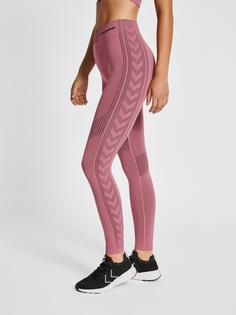 Rückansicht von hummel hmlMT SHAPING SEAMLESS MW TIGHTS Tights Damen HEATHER ROSE