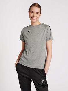 Rückansicht von hummel hmlCORE XK CORE POLY T-SHIRT S/S WOMAN Funktionsshirt Damen GREY MELANGE