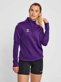 Rückansicht von hummel hmlCORE XK HALF ZIP SWEAT WOMAN Funktionssweatshirt Damen ACAI/WHITE