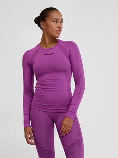 Rückansicht von hummel hmlMT SHAPING SEAMLESS T-SHIRT L/S Funktionsshirt Damen CATTLEYA ORCHID