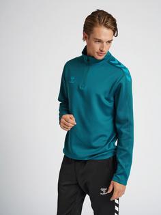 Rückansicht von hummel hmlCORE XK HALF ZIP POLY SWEAT Funktionssweatshirt BLUE CORAL