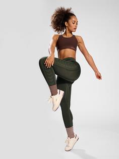 Rückansicht von hummel hmlMT SHAPING SEAMLESS MW TIGHTS Tights Damen CLIMBING IVY