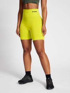 Rückansicht von hummel hmlTIF SEAMLESS SHORTS Funktionsshorts Damen SULPHUR SPRING