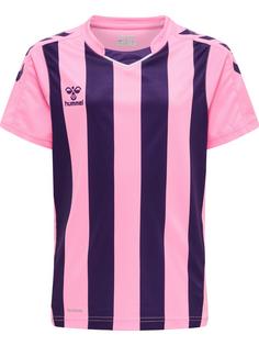 hummel hmlCORE XK STRIPED JERSEY KIDS S/S Funktionsshirt Kinder COTTON CANDY/ACAI