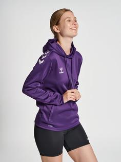 Rückansicht von hummel hmlCORE XK POLY SWEAT HOODIE WOMAN Hoodie Damen ACAI/WHITE
