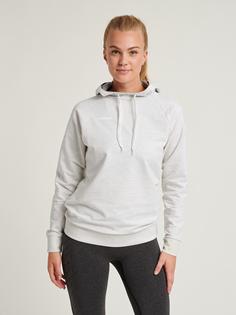 Rückansicht von hummel HMLGO COTTON HOODIE WOMAN Hoodie Damen EGRET MELANGE